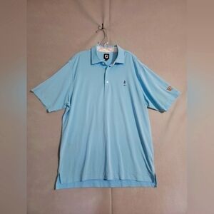 Footjoy Mens Performance Golf Polo Light Blue With White Dots Size Large...
